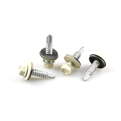 Zwarte A2 Hex Flange zelfborende schroeven met kleur Epdm 5.5 x 25 Tek Schroef voor dakbedekking