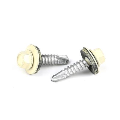 Gegalvaniseerde 25 mm gele hexflenskop zelfborende schroeven voor deuren met houten structuur