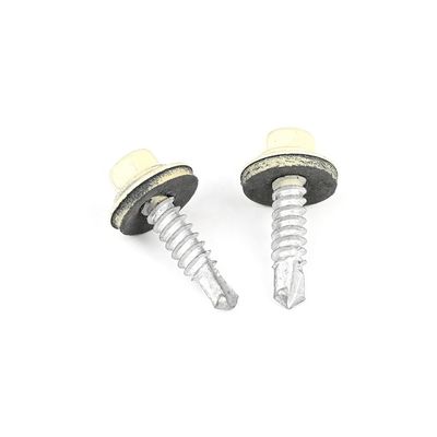 Gegalvaniseerde 25 mm gele hexflenskop zelfborende schroeven voor deuren met houten structuur