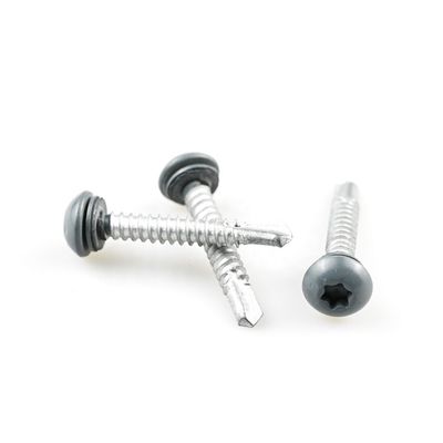 Truss hoofd zelf boor schroeven met zwarte epdm wasser en roestvrij staal torx drive