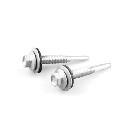 Wafer Head Hex Tek 5.5x38 Bi Metal DIN7504 Bimetallische zelfborende schroef met EPDM-wasser