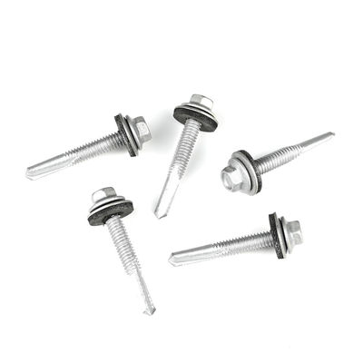 Wafer Head Hex Tek 5.5x38 Bi Metal DIN7504 Bimetallische zelfborende schroef met EPDM-wasser