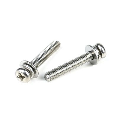 ISO-standaard M4 X 25mm roestvrijstalen panhead Phillips machine schroeven met wasmachine voor deur