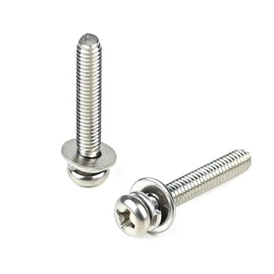 ISO-standaard M4 X 25mm roestvrijstalen panhead Phillips machine schroeven met wasmachine voor deur
