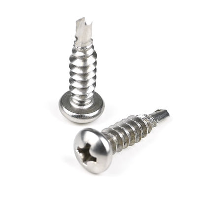 Roestvrijstalen zelftappende schroefboorstaart Zelfborende schroeven 410 SS Cross Drive Pan Head