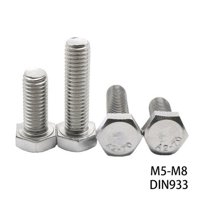 304 roestvrij staal SS Hex hoofdbouten voldraad A2-70 Din933 Bolt M12 M14 M16 M18 M20