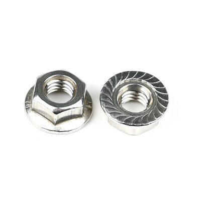 Aanpasbaar Din6923 A2 roestvrij staal zeshoekige flensnoot M6 1 mm