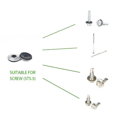 Zwart roestvrij staal rubber bonded sealing gasket washer voor Hex zelfboren schroef