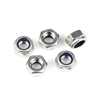 Standaard roestvrij staal 316 Din985 Hex Insert Nylon zelfvergrendelende moeren voor de verwerkende industrie