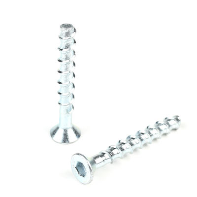 M8 80mm Zinkplatering Countersunk Hex Socket Head Bolt voor concrete op maat gemaakte ondersteuning