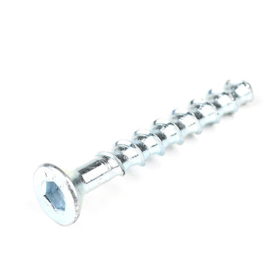 M8 80mm Zinkplatering Countersunk Hex Socket Head Bolt voor concrete op maat gemaakte ondersteuning