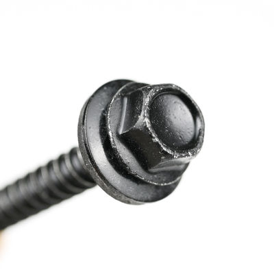 Zwarte Ruspert bekleed met roestvrij staal Hex flens hoofd Drywall schroeven met Epdm wasmachine