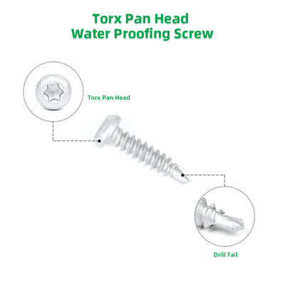 Bi-metaal roestvrij staal 304 Torx Pan Head zelfborende schroeven waterdichte schroef