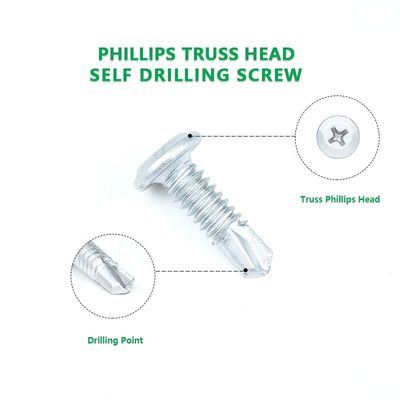 Stalen structuur Phillips truss hoofd roestvrij staal zelf tap schroeven Metalen Tek schroef