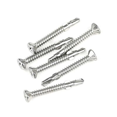 SUS410 Flat Phillips Head Self Tapping Self Drilling Screw Wing Tek Schroef met nippen 4.2x38