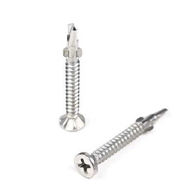 SUS410 Flat Phillips Head Self Tapping Self Drilling Screw Wing Tek Schroef met nippen 4.2x38
