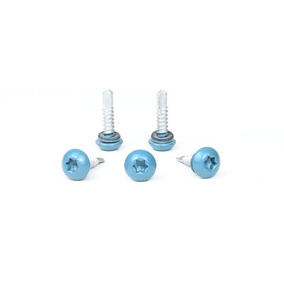 SS410 Roofschroef van roestvrij staal van kleur met corroshield 1' Panhead Torx zelfborende schroef met wasmachine