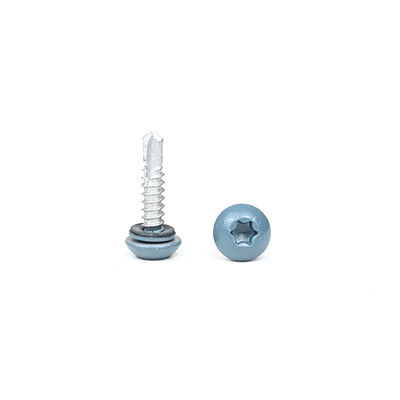 SS410 Roofschroef van roestvrij staal van kleur met corroshield 1' Panhead Torx zelfborende schroef met wasmachine