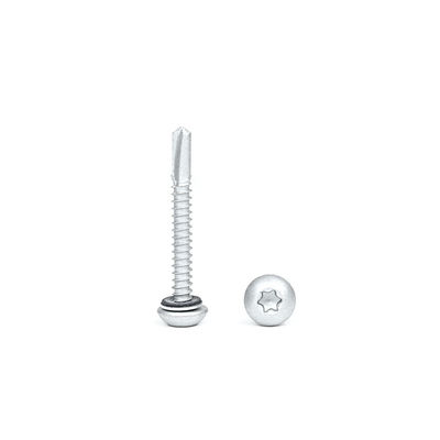 SUS410 roestvrijstalen knopkop Torx schroef met wasmachine dakschild zelfborende schroeven
