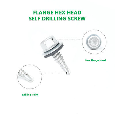Staal Hex hoofd zelfborend dak Tek schroeven met rubber wasmachines Stitch schroef 1 punt