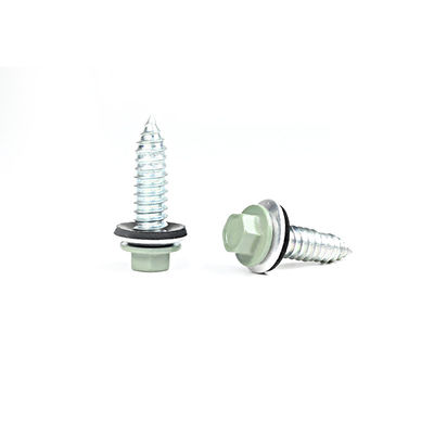 Metalen schroeven met een zinkcoating Hex-kop zelfboren Tapping schroef met rubberwasser