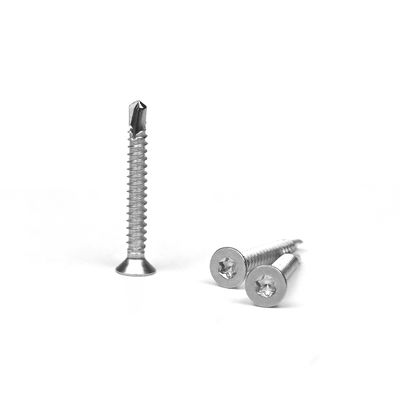 Geel roestvrij staal Sus 304 Csk Torx Platkop zelfborende schroeven Inox 3,9x25 mm