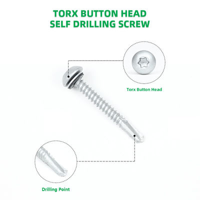 Ruspert-knop Torx 12x45 zelfkrabbelend schroef voor daken tot purlin Framing roestvast staal