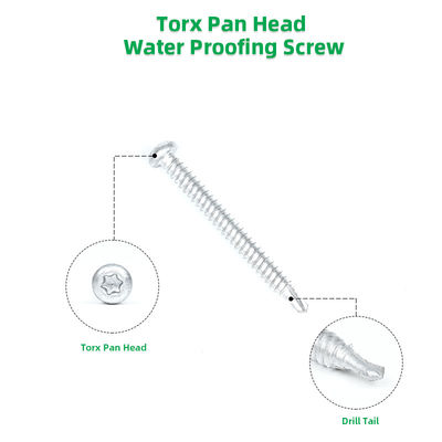 6.3x65 TPO PVC Ply Membrane Roestvrij staal 304 Bi-Metal Torx Knopkop Waterdicht Schroef