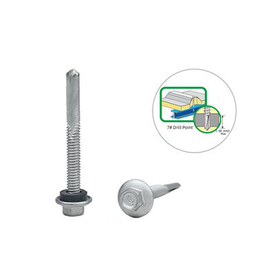 Zink legering gecoate hex flenskop zelfborende schroef Tek 7 Voor installatie 5.5x50