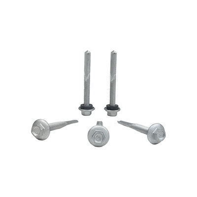 Zink legering gecoate hex flenskop zelfborende schroef Tek 7 Voor installatie 5.5x50