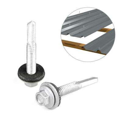 Metrische bimetalen zelfborende schroef met hex-wasserkop en EPDM-rubberwasser
