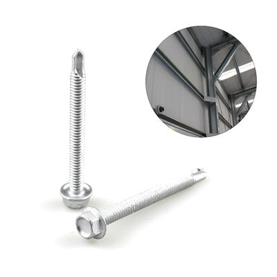 Zink legering gecoate hex flens 6.3x65 bi-metaal 304 framing schroef voor wand bekleding plaat tot Purlin