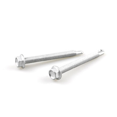 Zink legering gecoate hex flens 6.3x65 bi-metaal 304 framing schroef voor wand bekleding plaat tot Purlin
