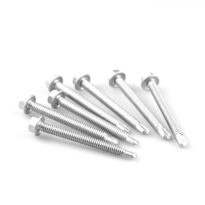 Zink legering gecoate hex flens 6.3x65 bi-metaal 304 framing schroef voor wand bekleding plaat tot Purlin