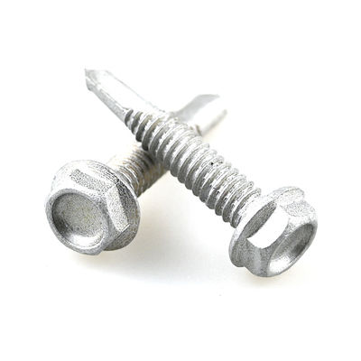 Standaardcoating 4.8x25 Hex Flange Bimetalen roestvrij staal Hex hoofd zelfboren schroeven voor staal frame gezamenlijk