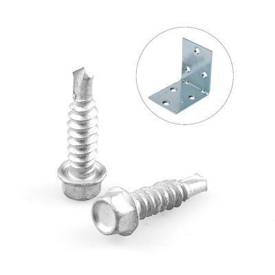 Zinklegering bedekt met 6.3x25 Bimetalen schroef zelfborende schroef Hex wasmachine kop Tek schroef voor hoekbeugel
