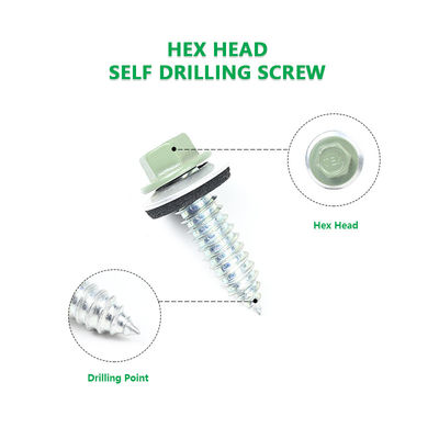 100% QC-test Zinklegering bekleed met 11/32x1/4' Hex hoofdplaat Metalen schroef voor dakraam